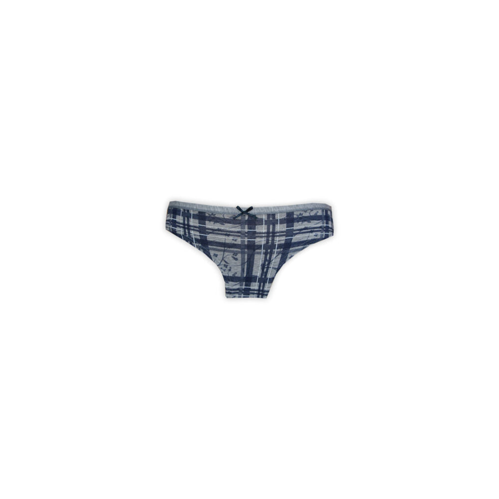 Women's two-piece cotton sports underwear set - sports panties-thick strap top - dark blue-grey - S