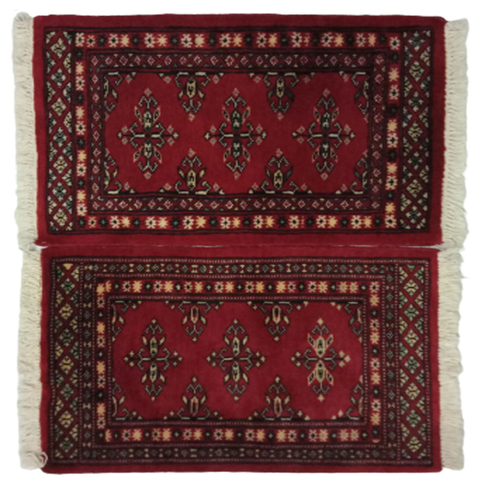 Bokhara Handknotted Persian Plum Woolen Mat-0