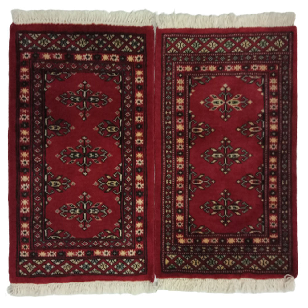 Bokhara Handknotted Persian Plum Woolen Mat-1